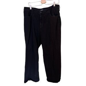 Old Navy High-Rise Wow Wide Leg Jeans Size 18 Black Cowgirl Western Rodeo Stretc